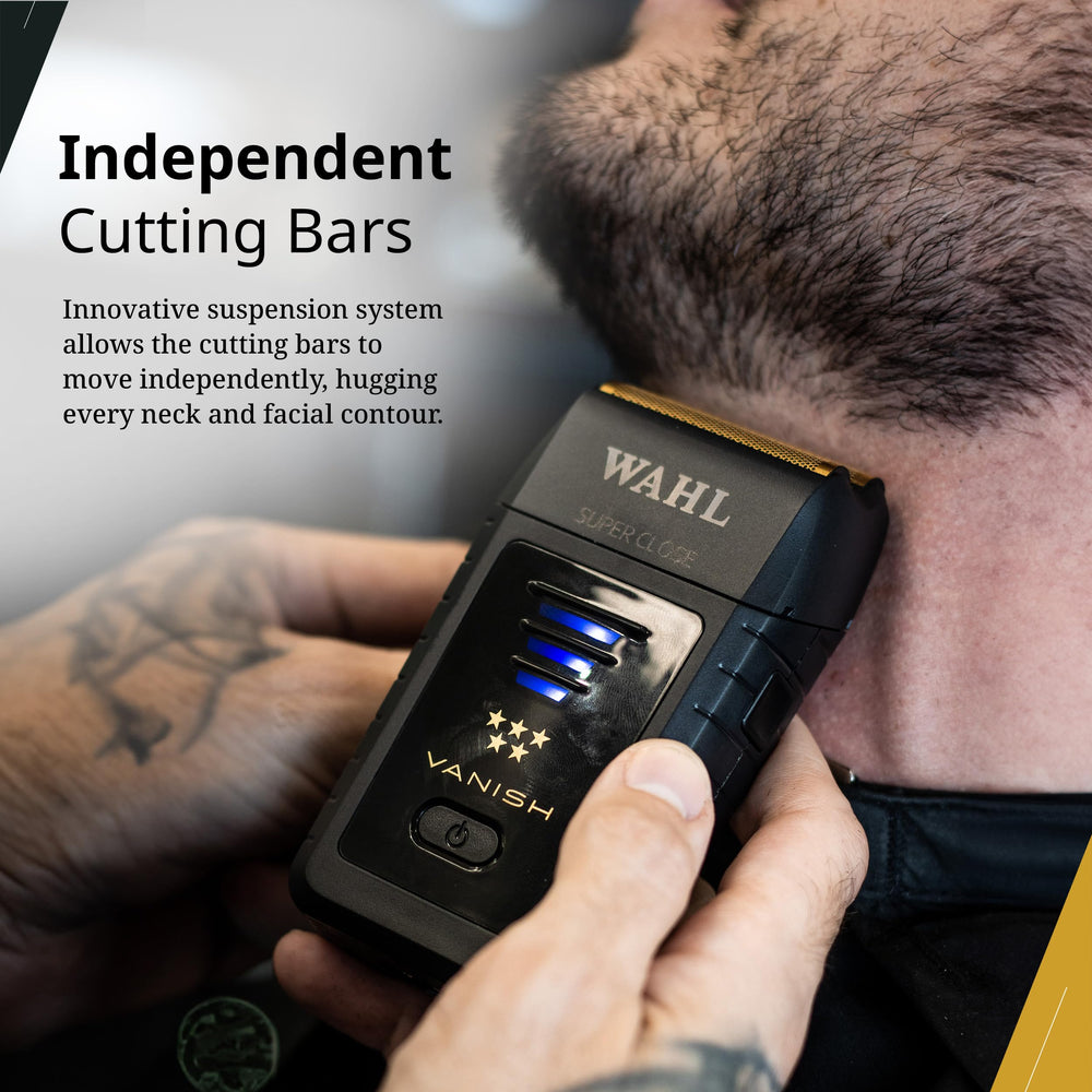 Wahl Professional 5 Star Vanish Shaver pop-out foil bars allow quick maintenance.