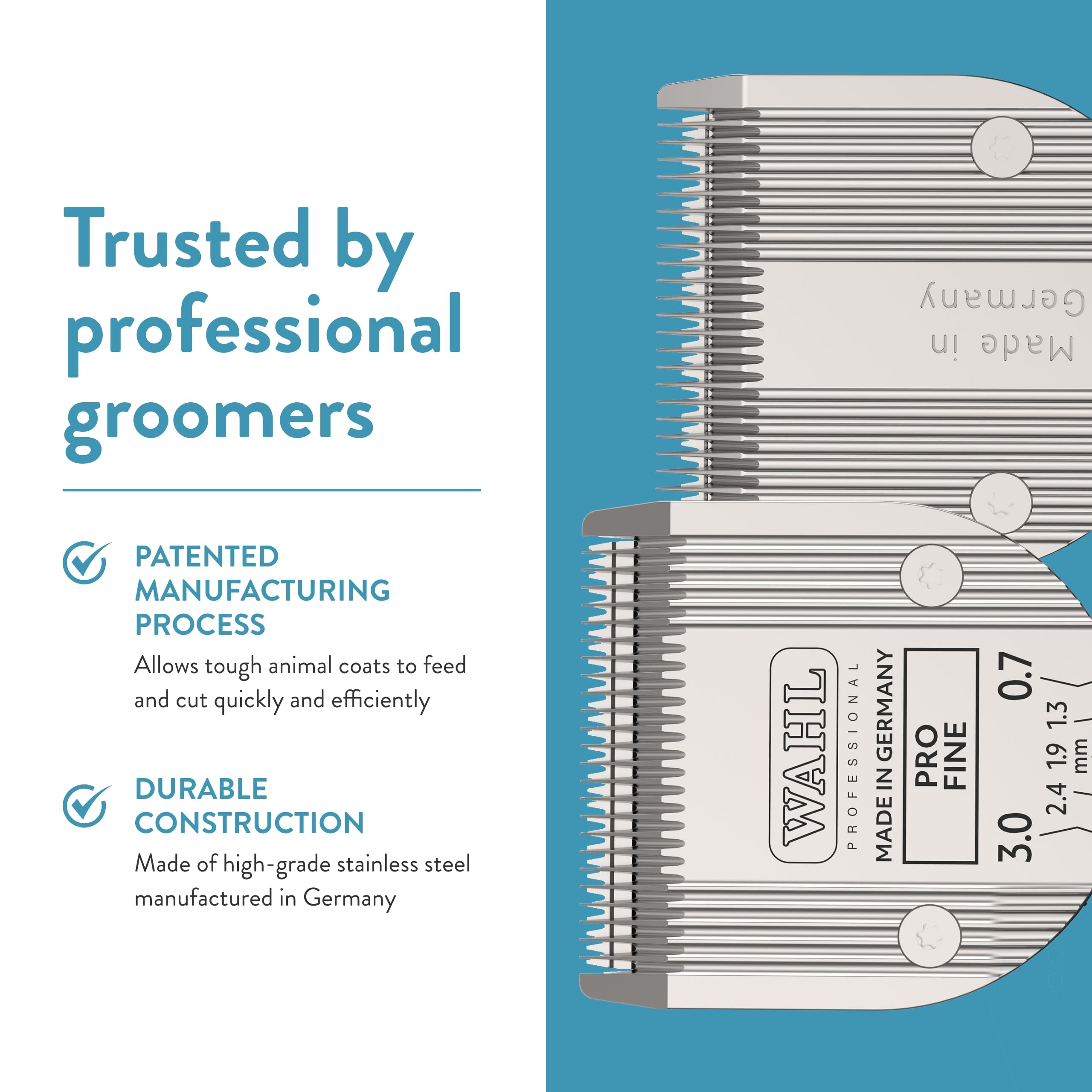 Wahl replacement blade supports safe, comfortable grooming across pets and livestock.