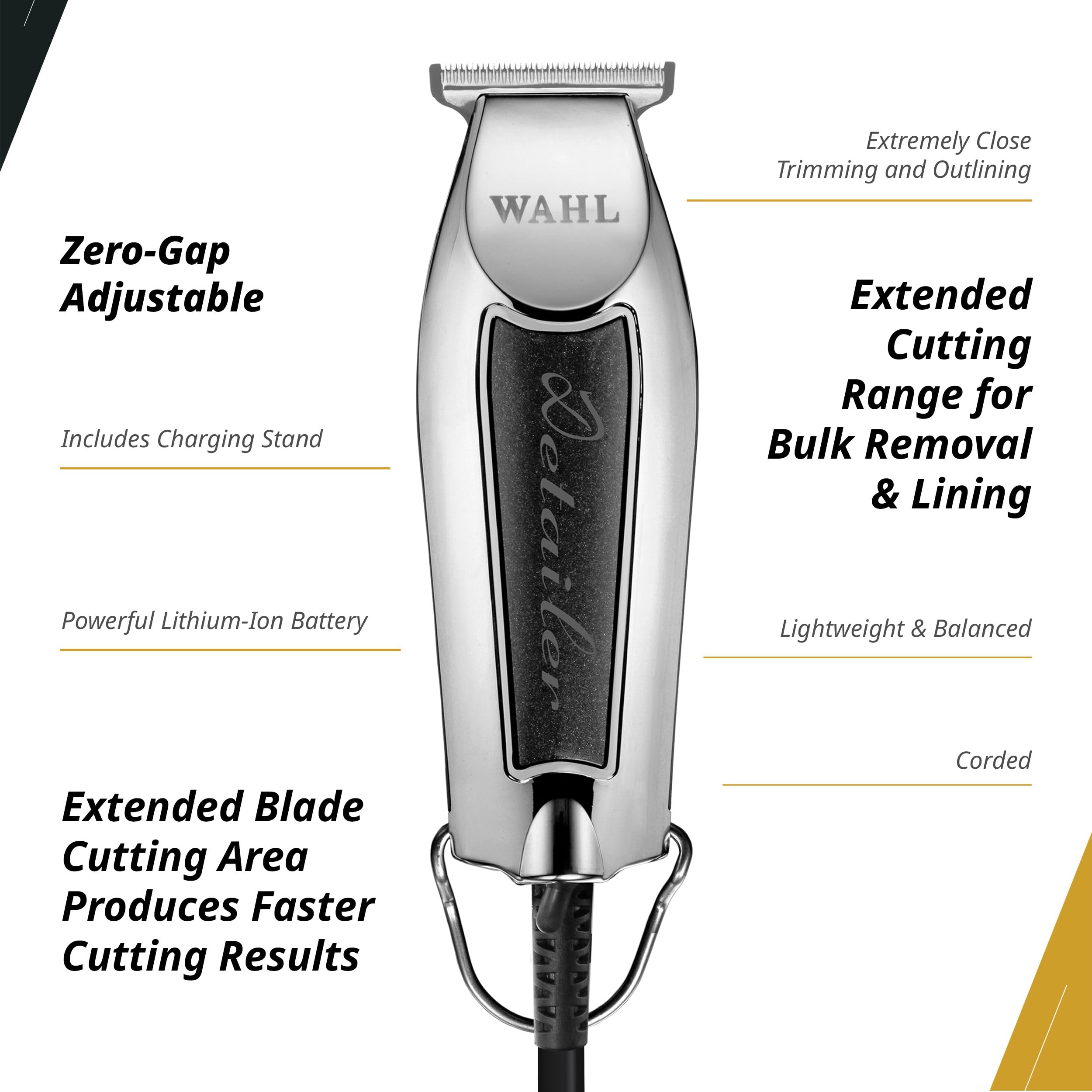 Wahl Detailer Trimmer with corded power and steady rotary motor.