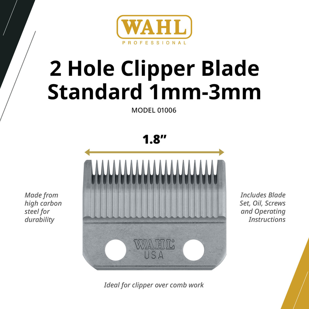 Wahl blade kit with oil and screws ready for quick blade maintenance.
