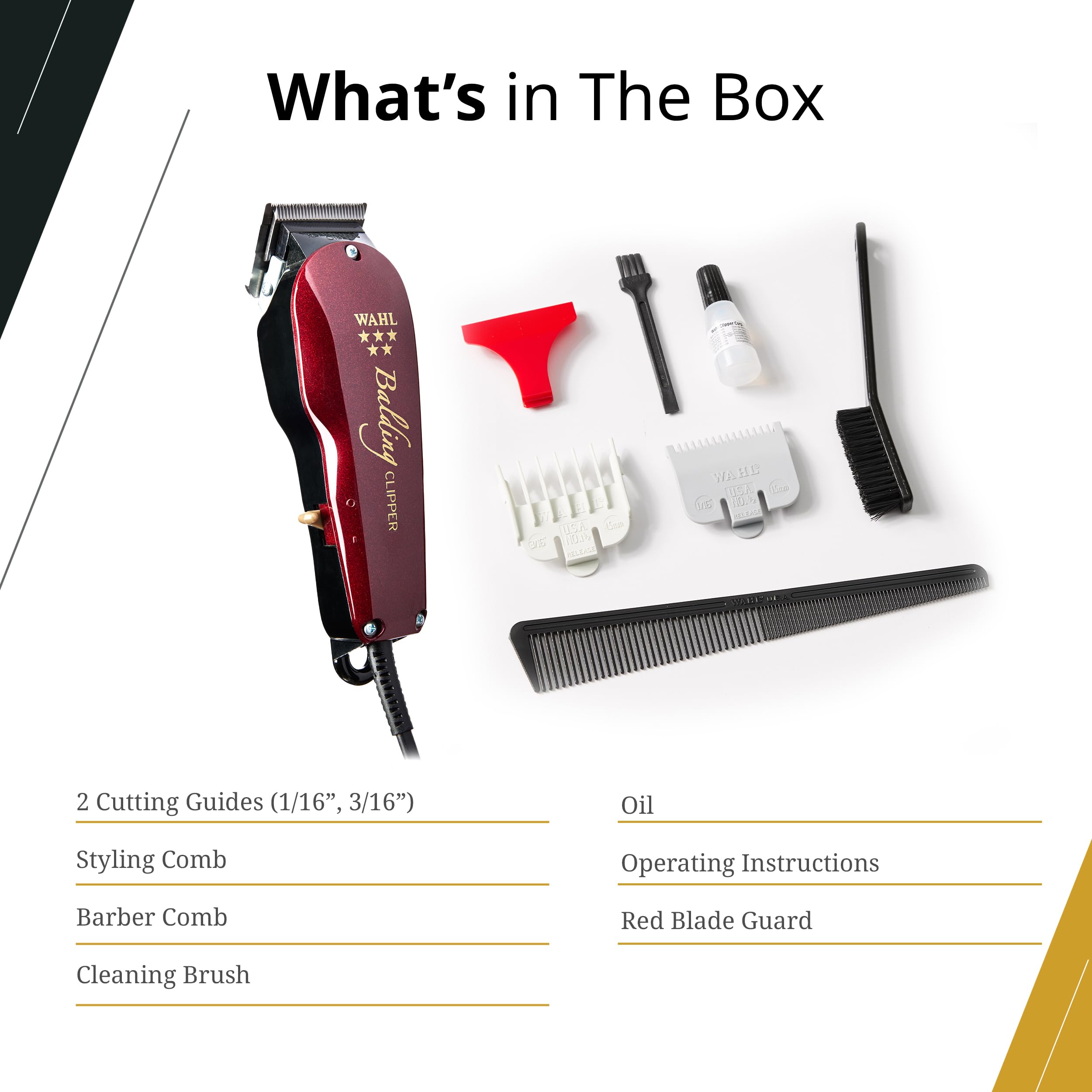 Wahl Professional 5 Star Balding Clipper red blade guard for protection