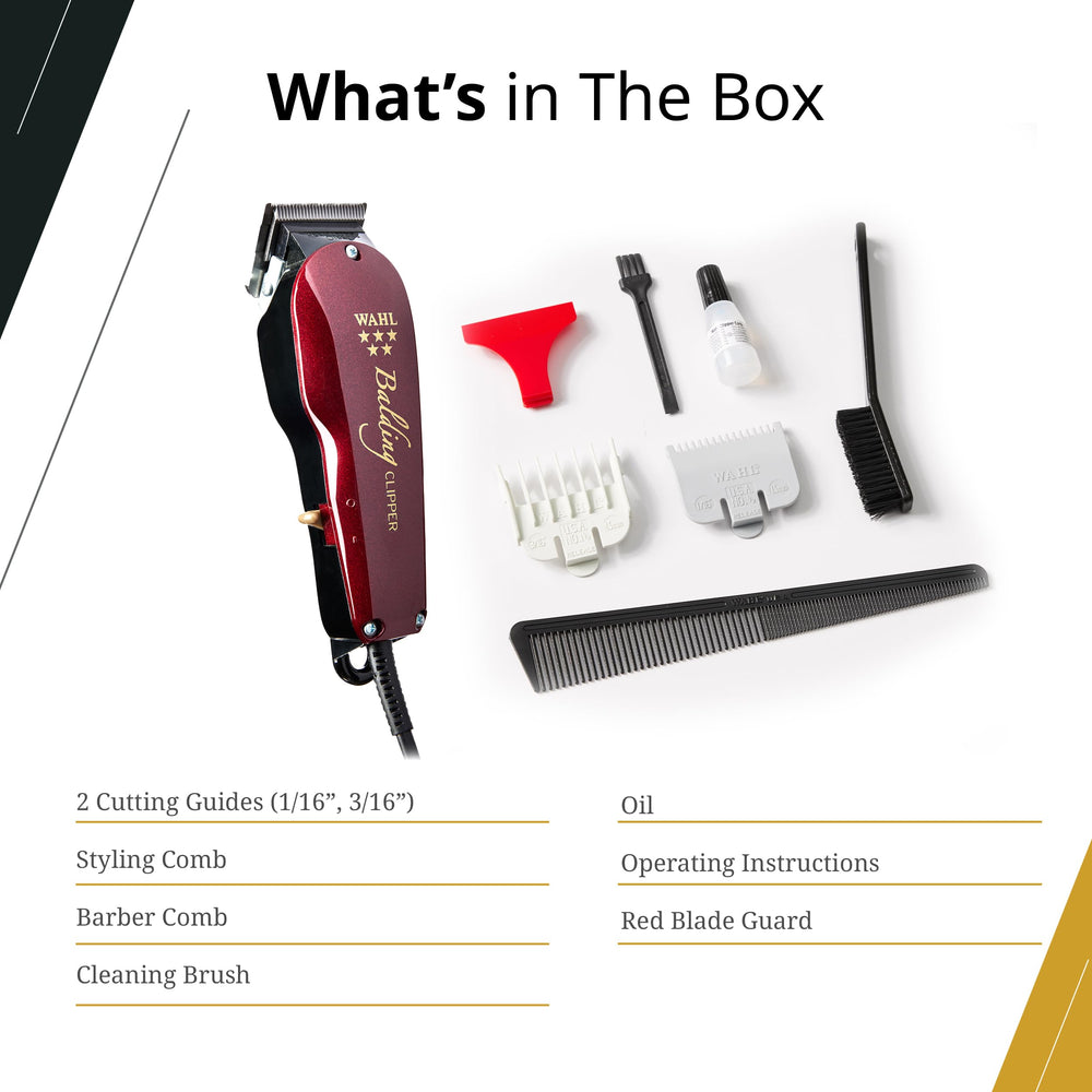 Wahl Professional 5 Star Balding Clipper red blade guard for protection