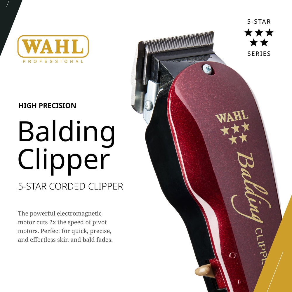 Wahl Professional 5 Star Balding Clipper side profile for comfortable, precise head trimming
