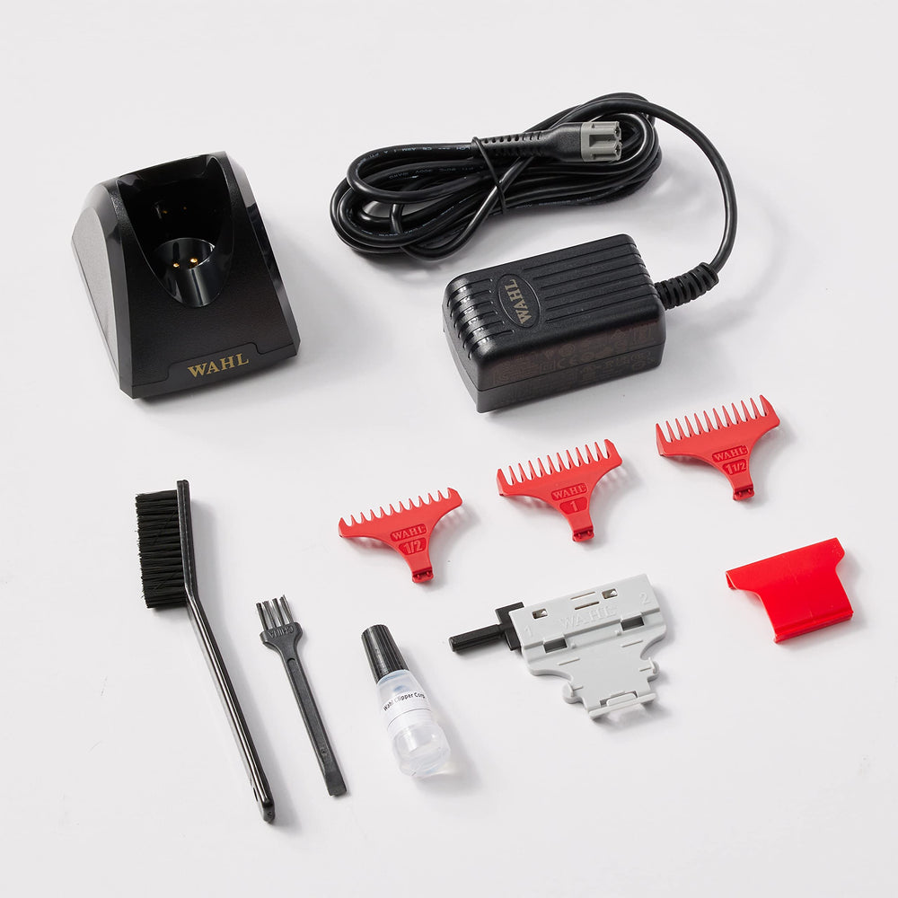 Wahl Professional 5 Star Gold Detailer with attachment combs ready.