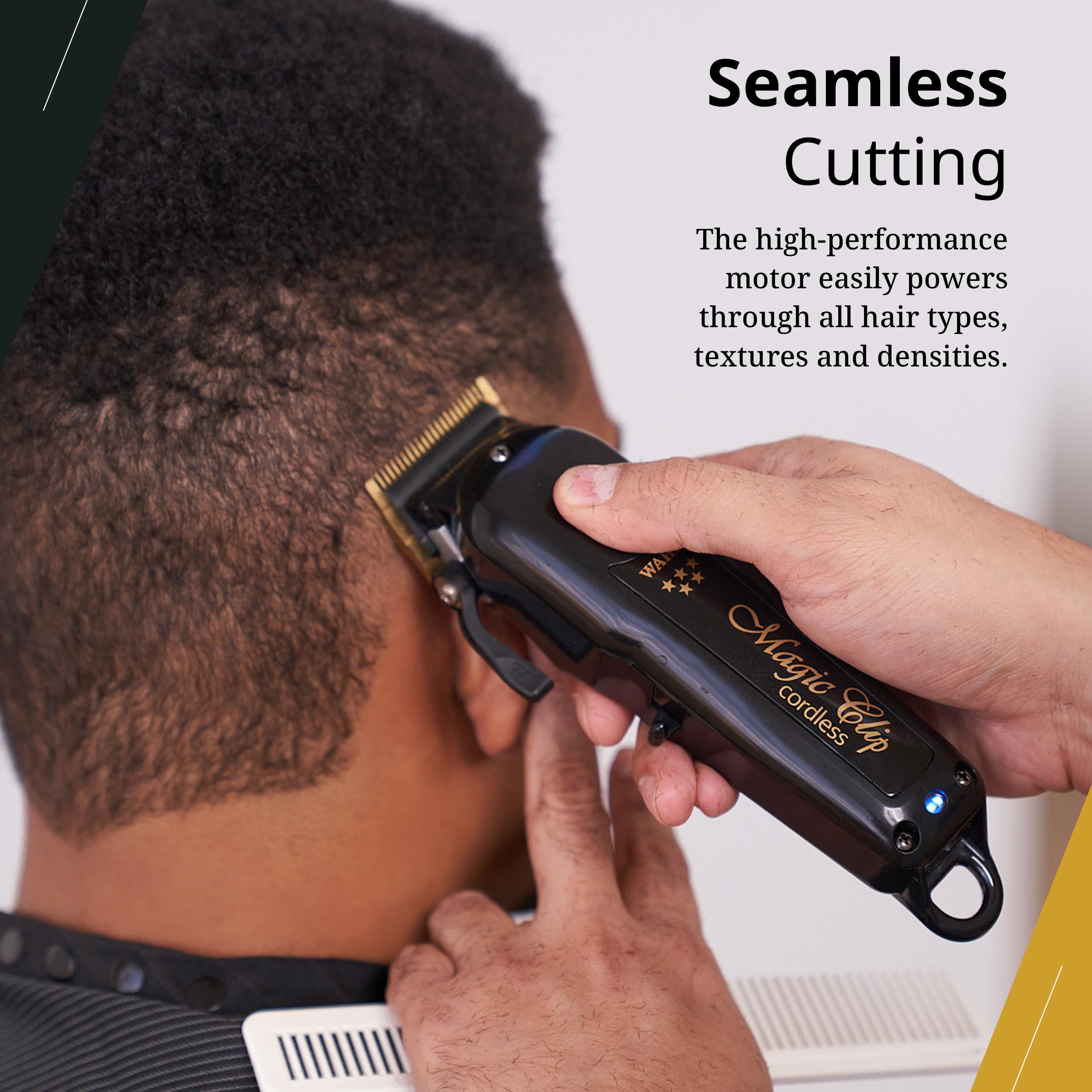 Wahl 5 Star Magic Clip ergonomic, lightweight design for comfortable extended sessions.