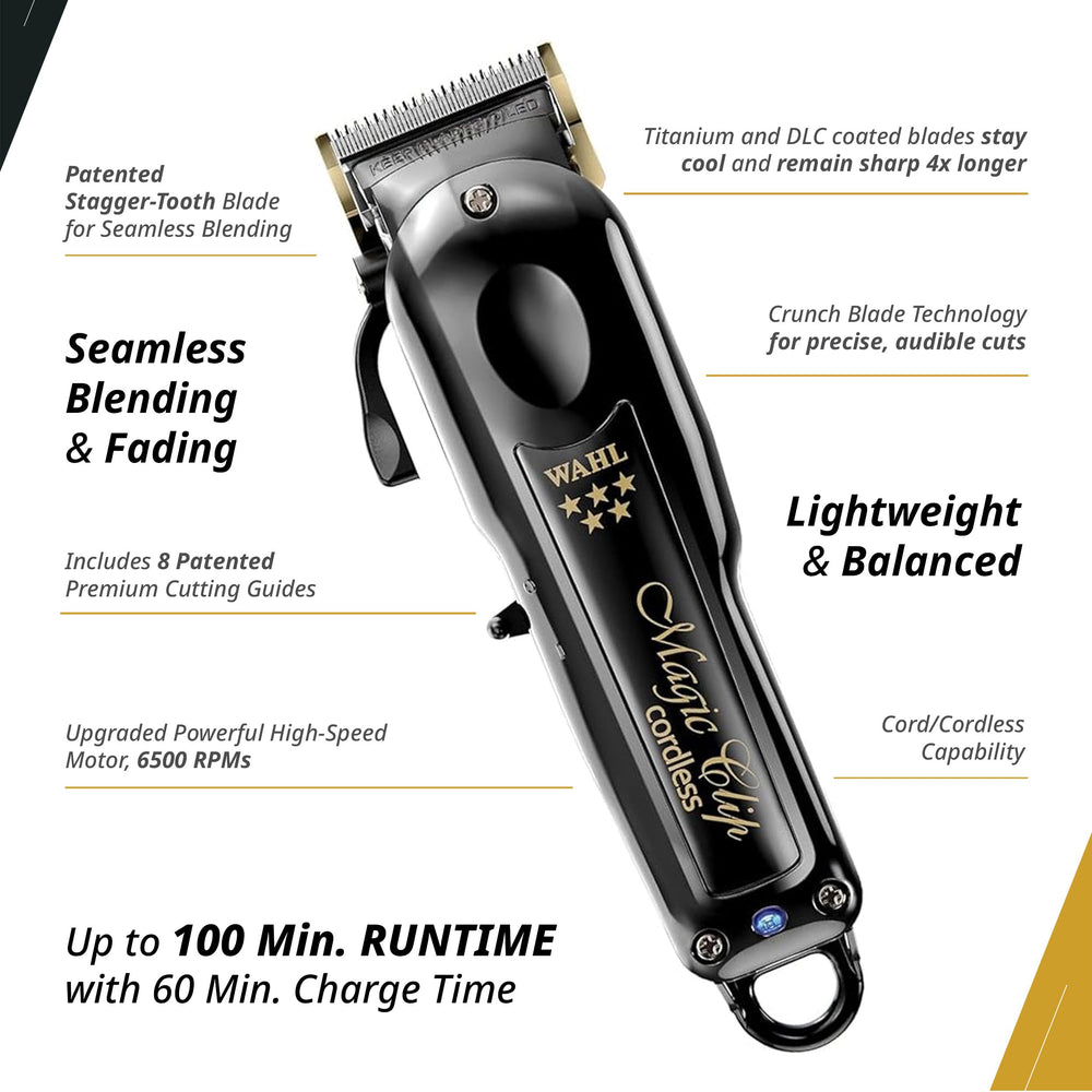 Wahl Magic Clip stagger-tooth blade delivers precise, smooth trimming.