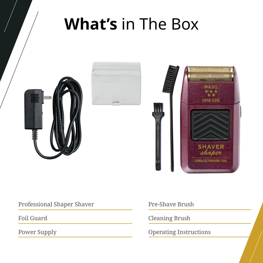 Wahl Professional 5 Star Series shaver around the neck for clean finishes.