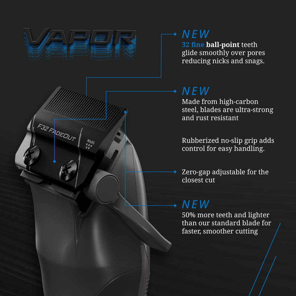 Wahl Professional 5-Star Vapor clipper brushless motor delivers consistent power up to 8000 RPM