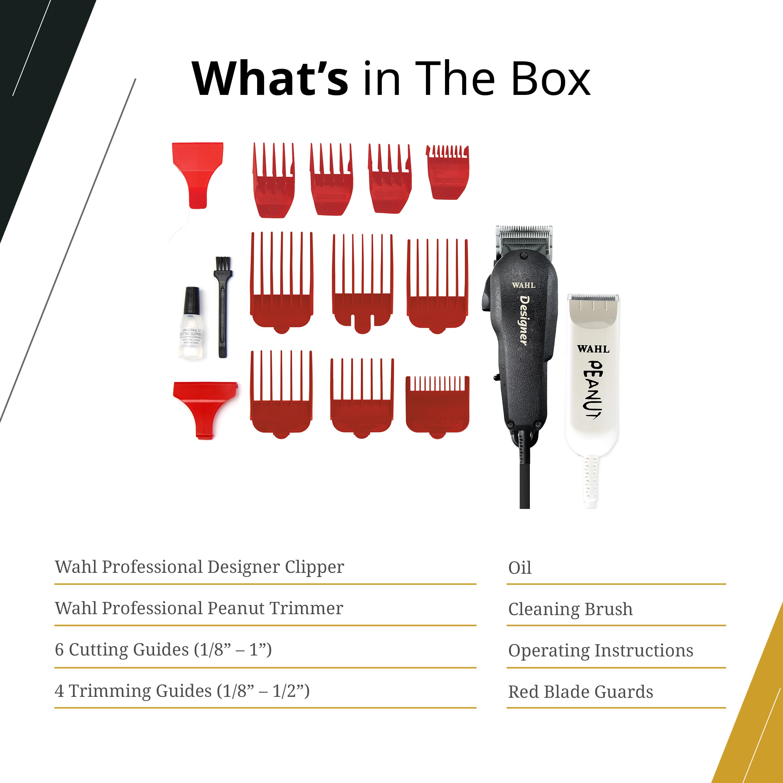 Wahl Professional All Star Combo complete kit layout displays all included tools
