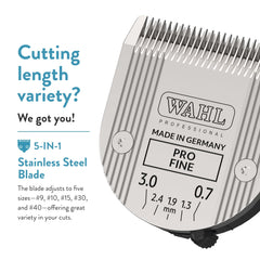 Wahl Professional Animal blade fits dogs, cats, and horses for smooth finishes.