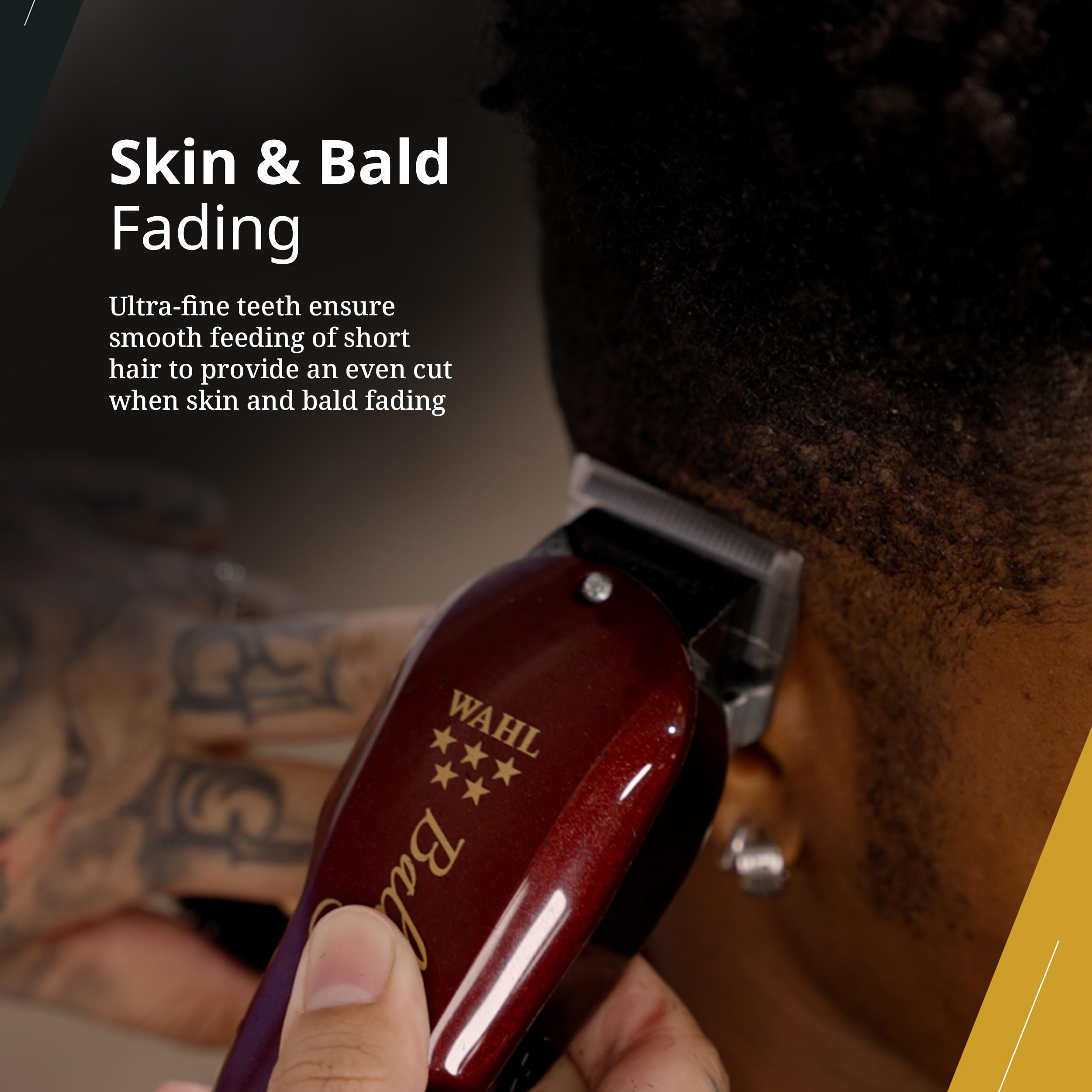 Wahl Professional balding blade on clipper head demonstrates smooth operation.