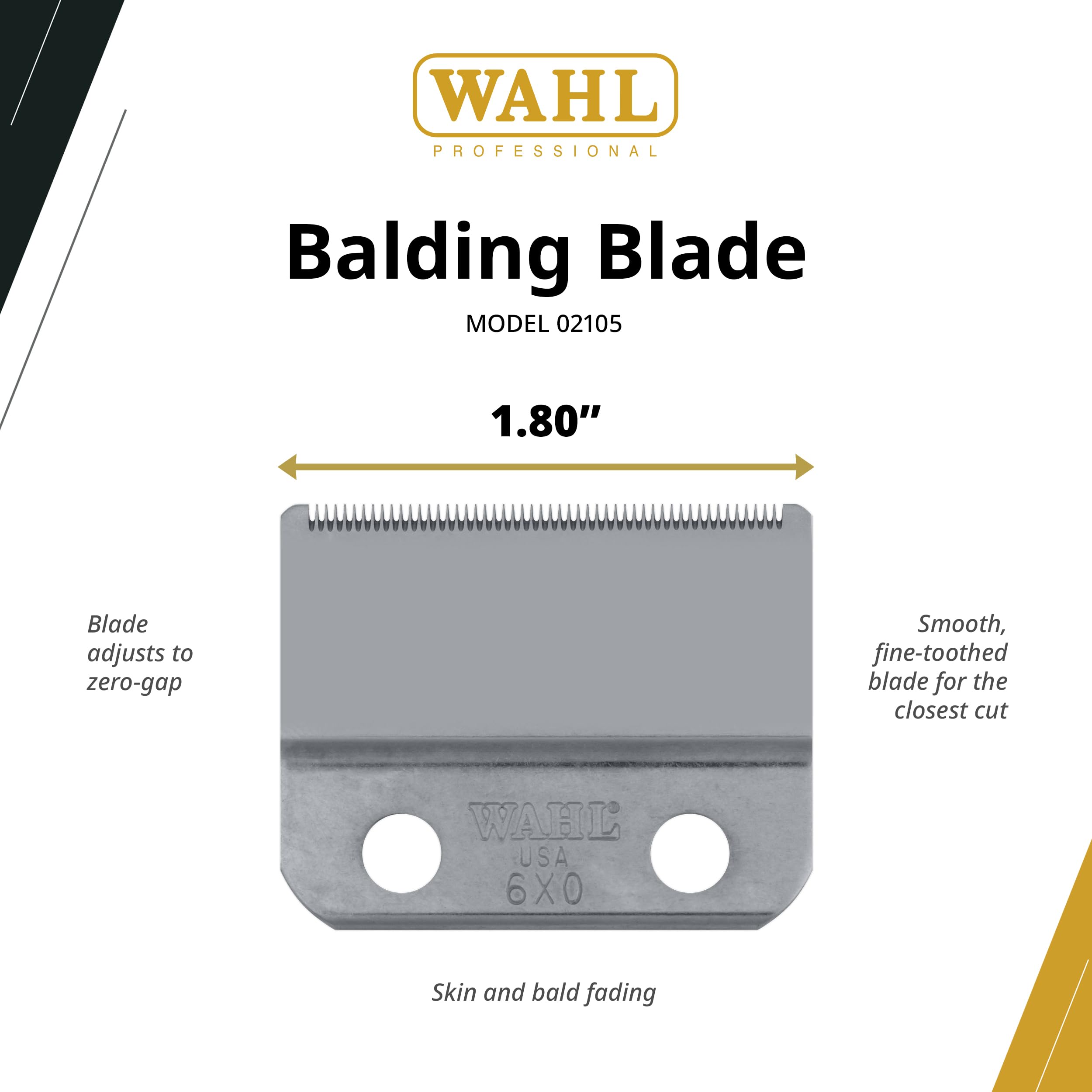 Wahl Professional balding blade installation close-up for secure fit.