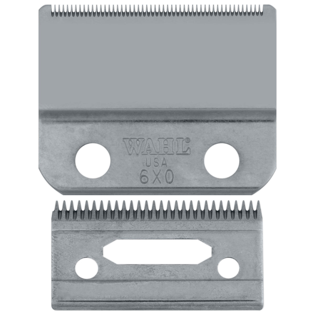Wahl Professional balding blade 6X0 close-up shows ultra-close cut capability.