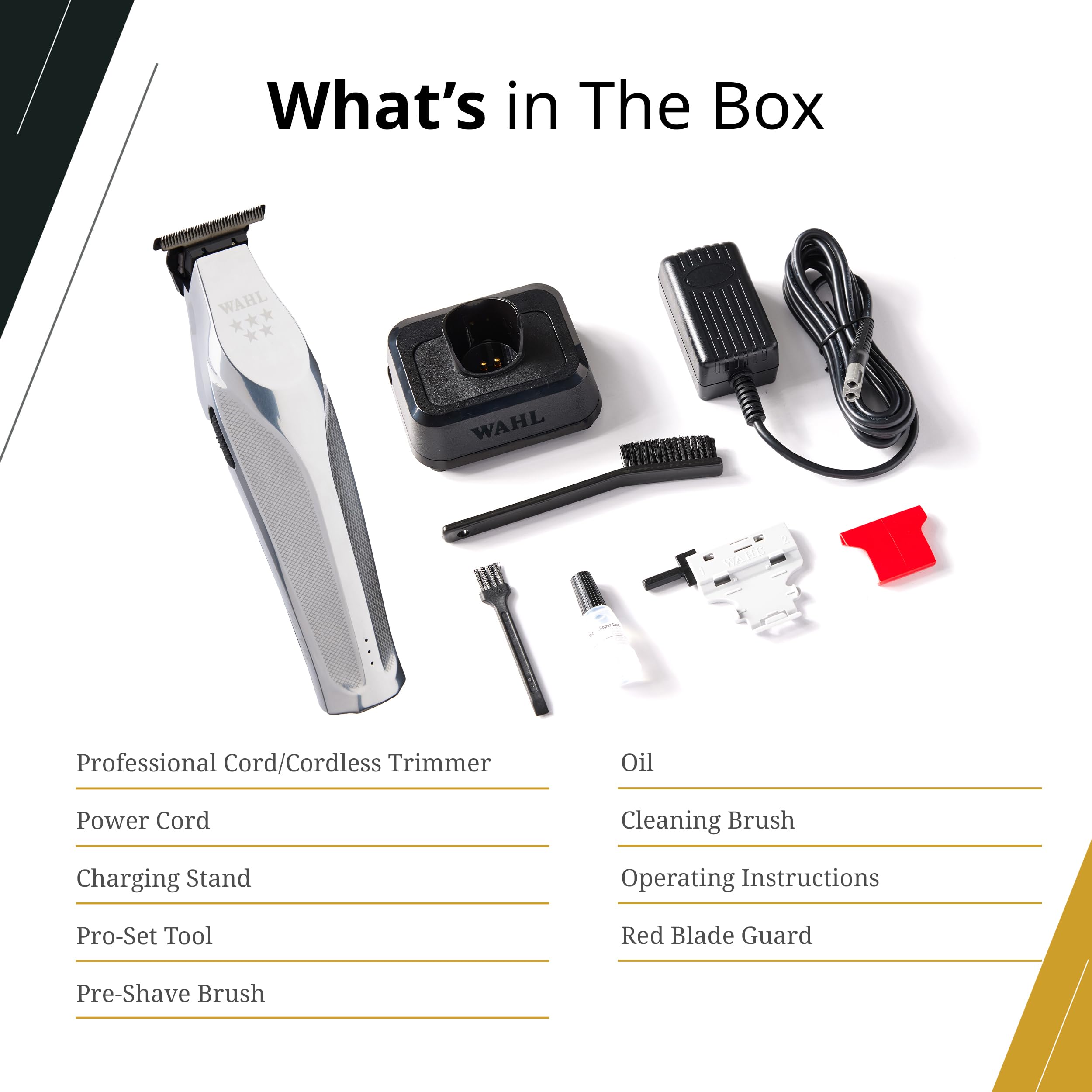 Wahl Professional Hi-Viz Trimmer zero-gap precision for skin-close detailing