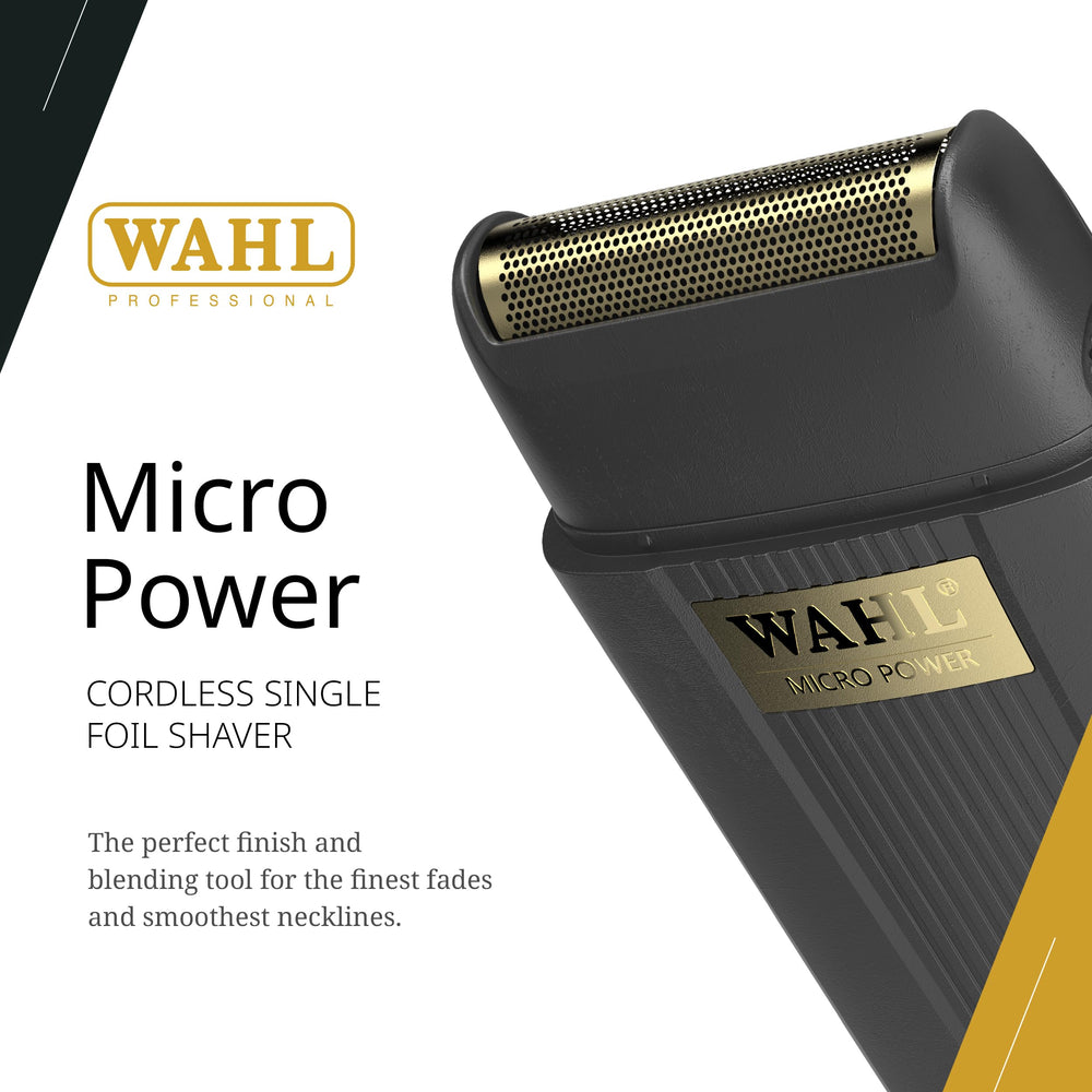 Wahl Professional Micro Power Shaver cordless design emphasizes lightweight comfort for extended sessions