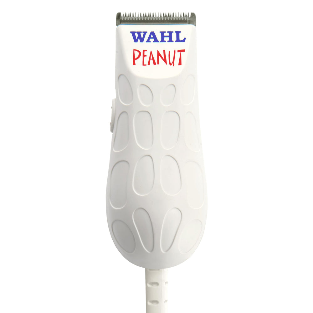 Wahl Professional Peanut clipper in white showcases a compact design ideal for precise beard work.