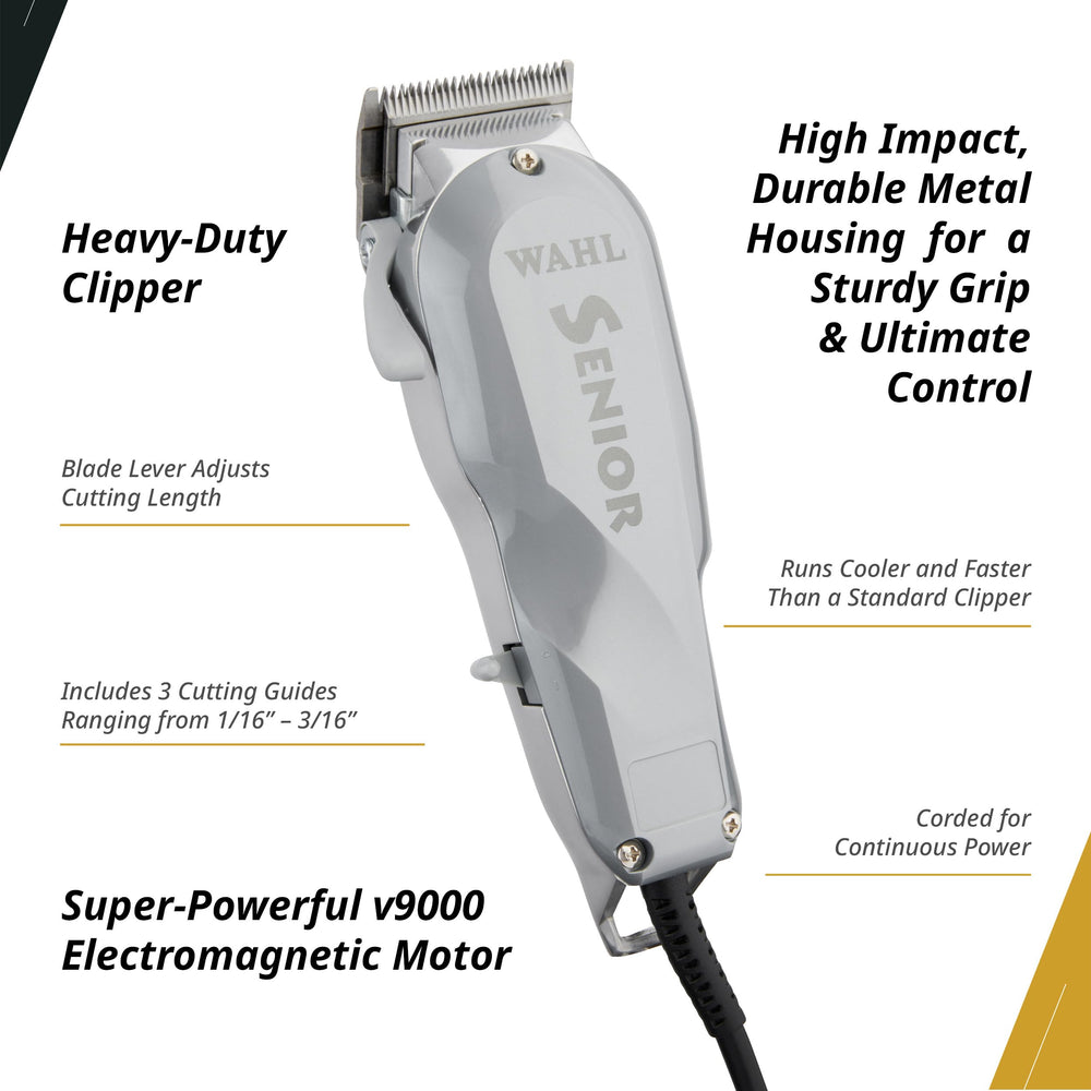 Wahl Professional Senior Clipper blade assembly highlights precision cutting for tapering and blending.