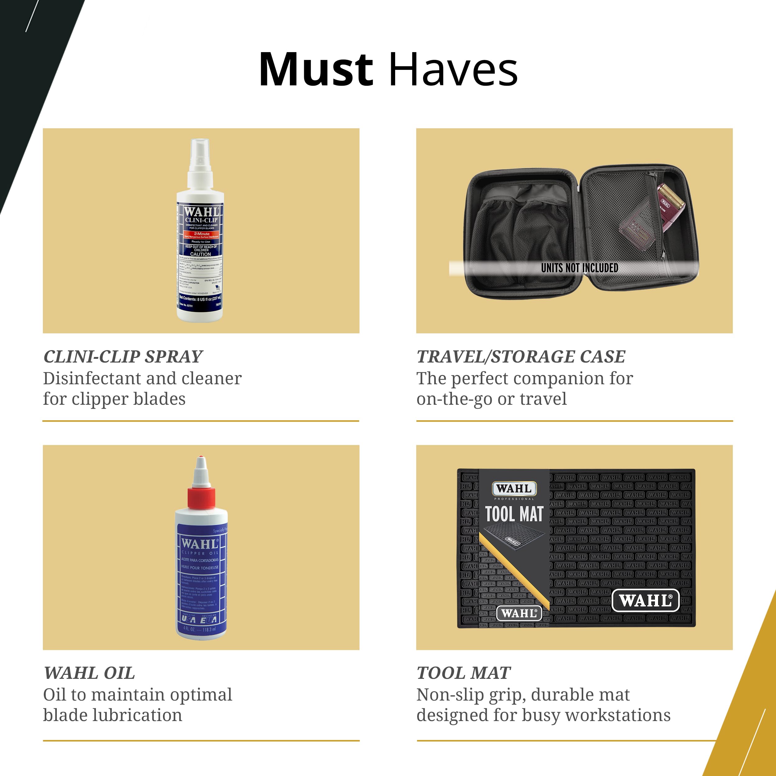 Wahl T-Wide blade width boosts speed and efficiency in trimming.