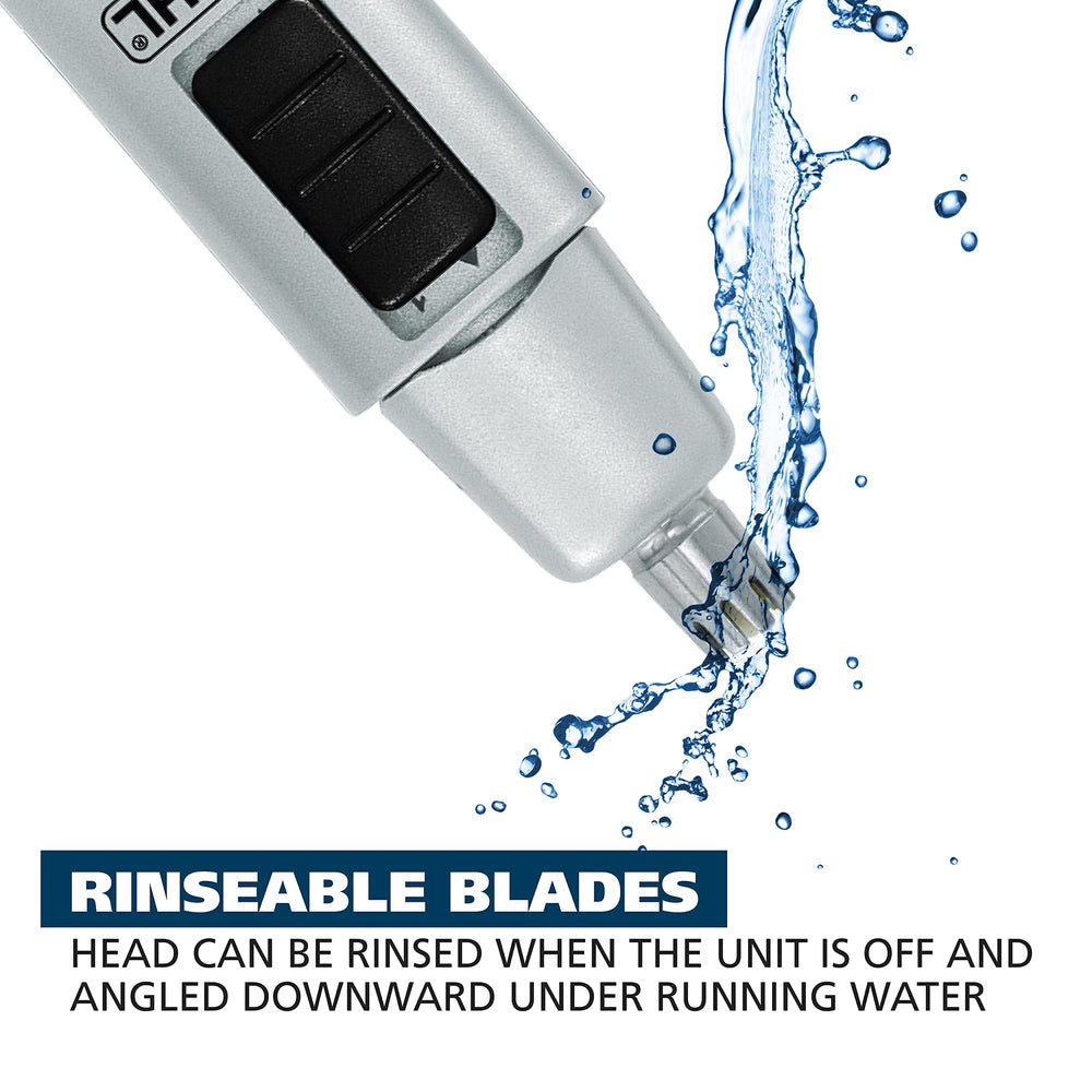 Wahl trimmer built-in grip offers comfortable handling.