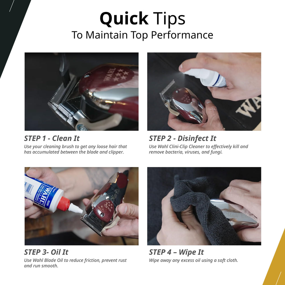 Wahl Unicord blade oil keeps blades lubricated for smooth cuts.