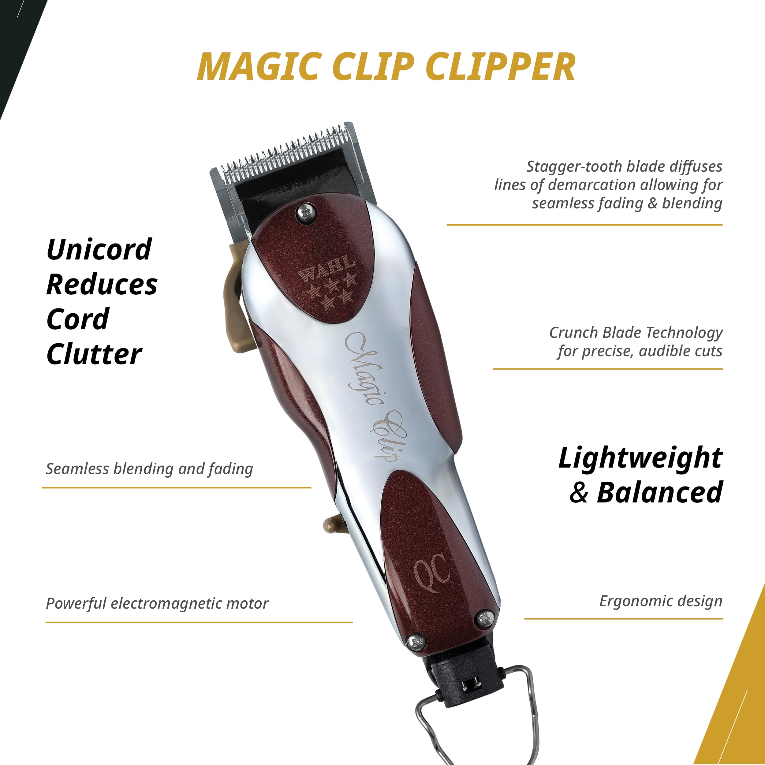 Wahl Unicord clipper blade adjustment lever for customizable cutting lengths.