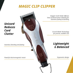 Wahl Unicord clipper blade adjustment lever for customizable cutting lengths.
