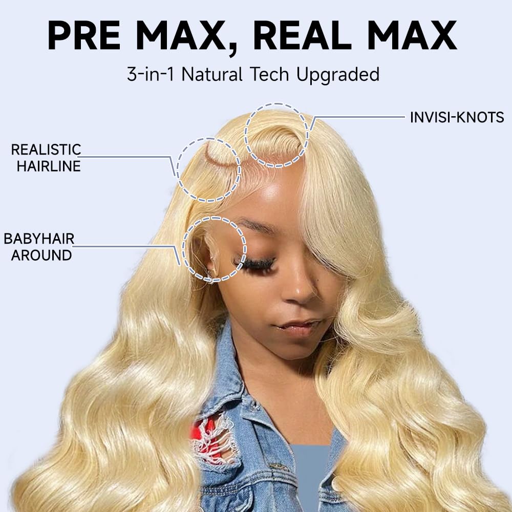 Waimro HD lace-front wig with transparent lace blends seamlessly with the scalp
