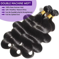 WAITWO 12A hair bundles 26 inch body wave straightened-look demonstrates styling versatility