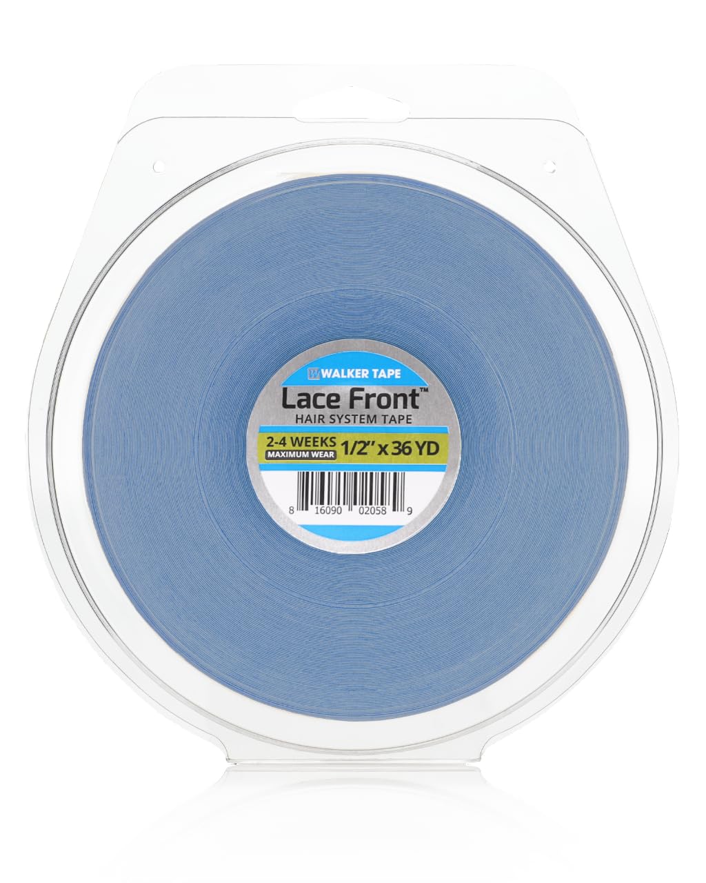 Walker Tape WKR-LF-M3 half-inch clear tape roll secures lace-front wigs discreetly.