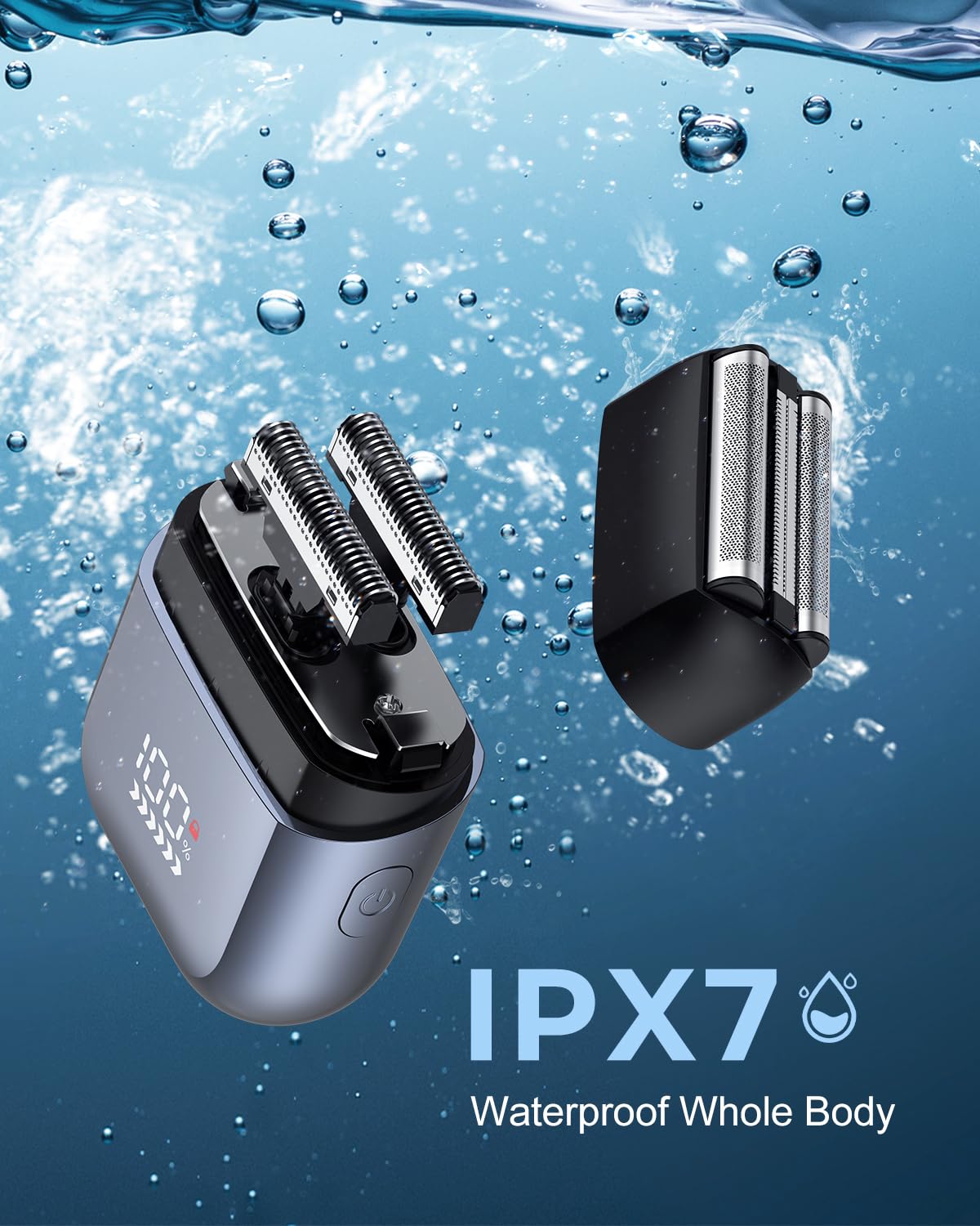 Walumen foil shaver IPX7 waterproof for wet and dry use