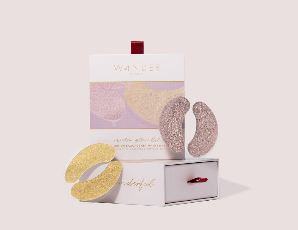Wander Beauty Winter Glow Kit aloe-leaf highlight for cooling comfort.