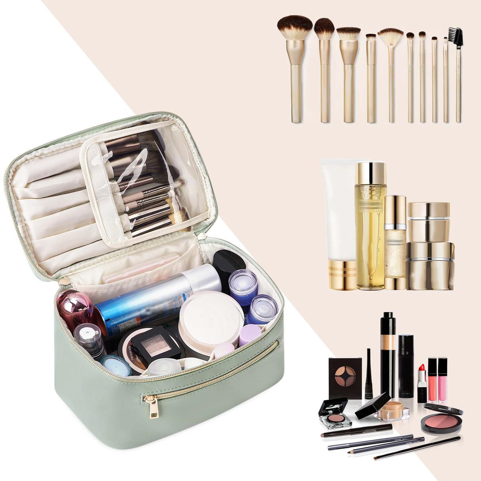 Wandering Nature makeup bag front pocket keeps small tools handy