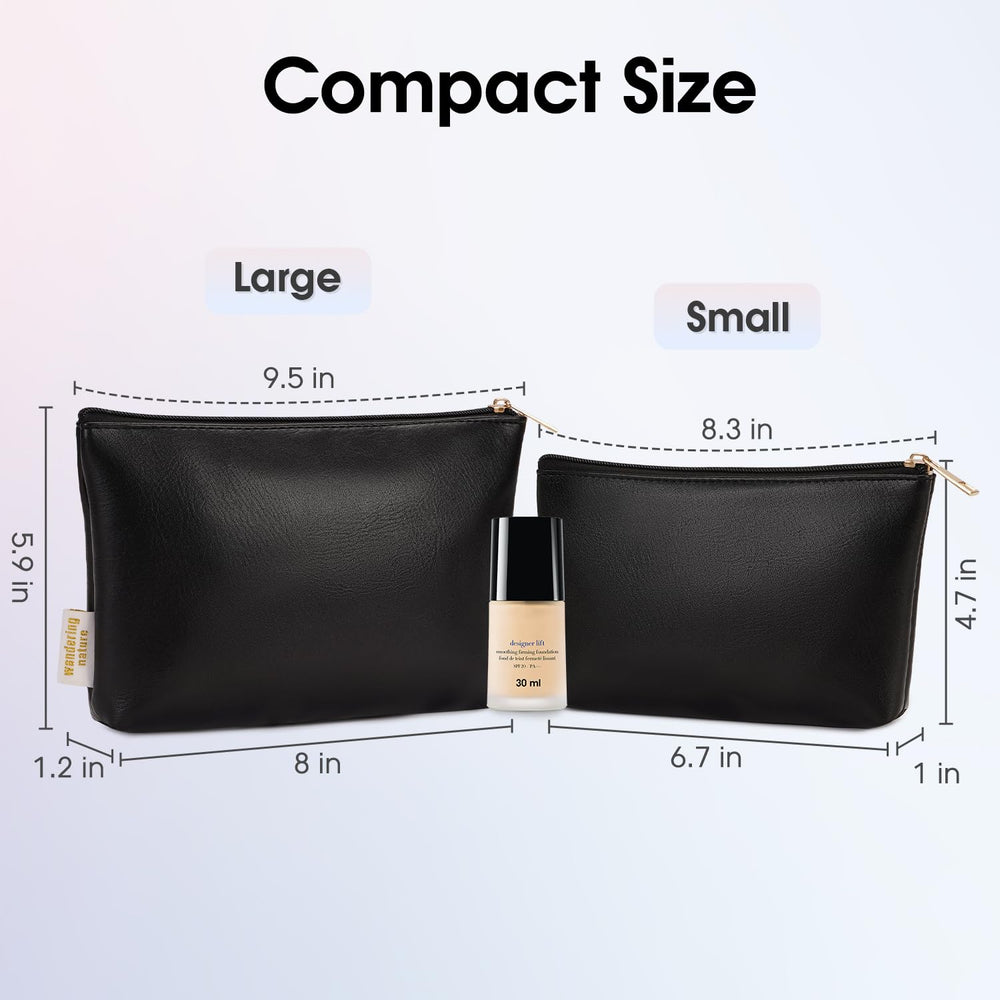 Wandering Nature makeup bag wide-bottom design provides stable storage for daily essentials.