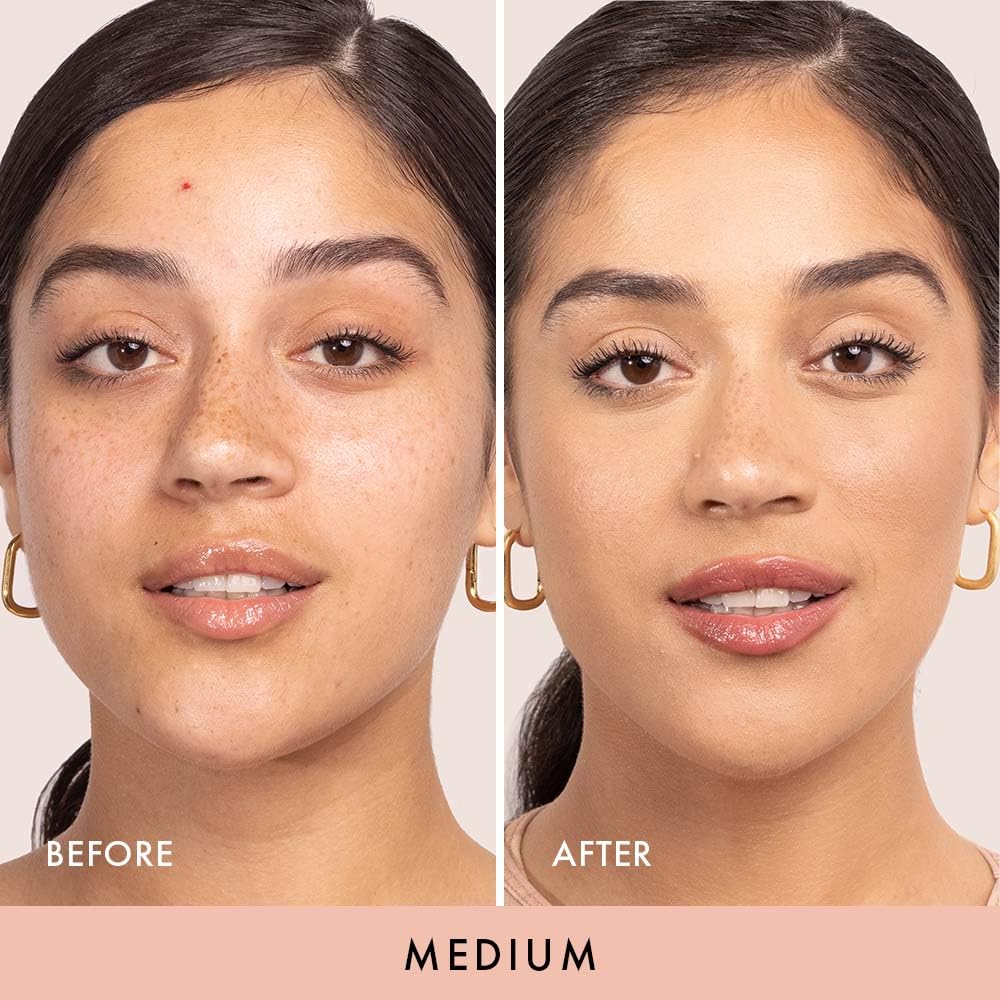 Wander Beauty Wanderlust Powder Foundation Medium brush application shows buildable coverage.