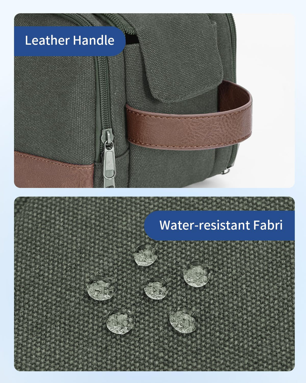 WANDF Toiletry Bag Dual zippers enable wide-access.