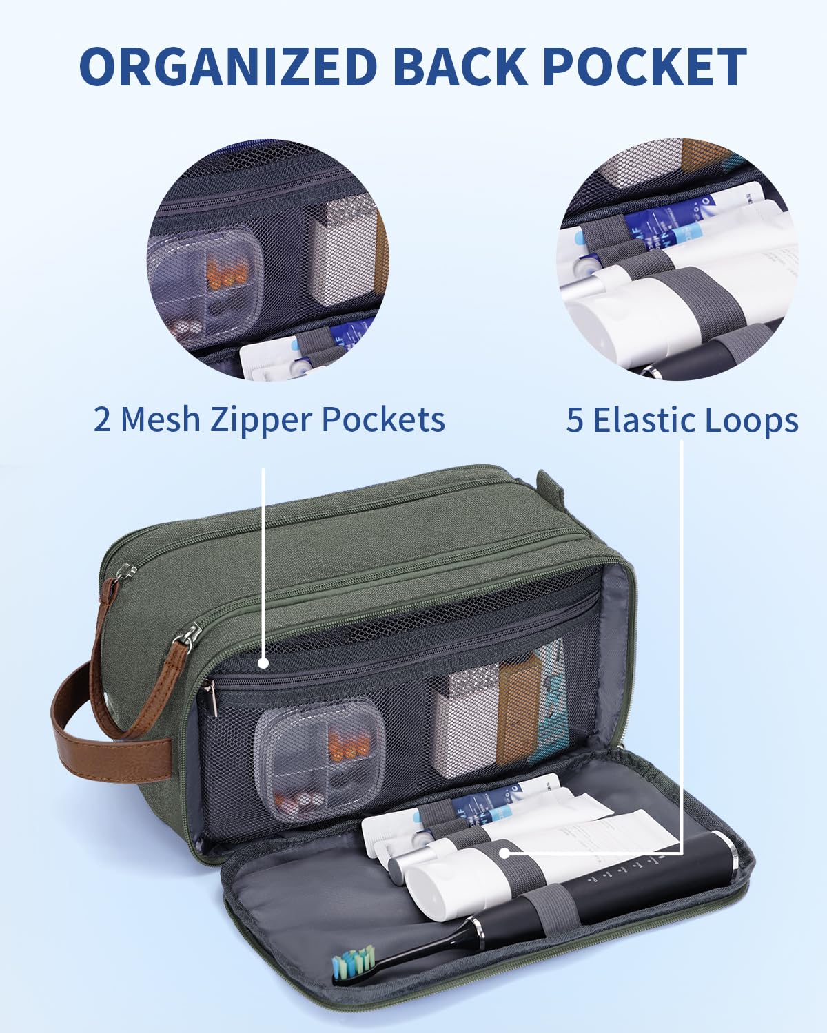 WANDF Toiletry Bag Medium and Large sized for solo or family travel.