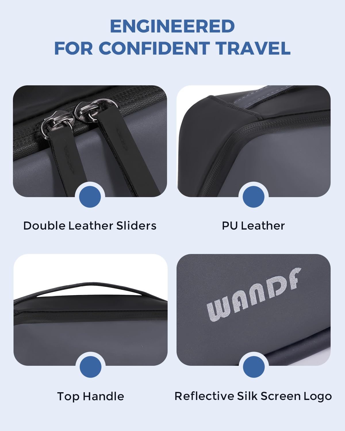WANDF open-flat design speeds packing and visibility during travel.