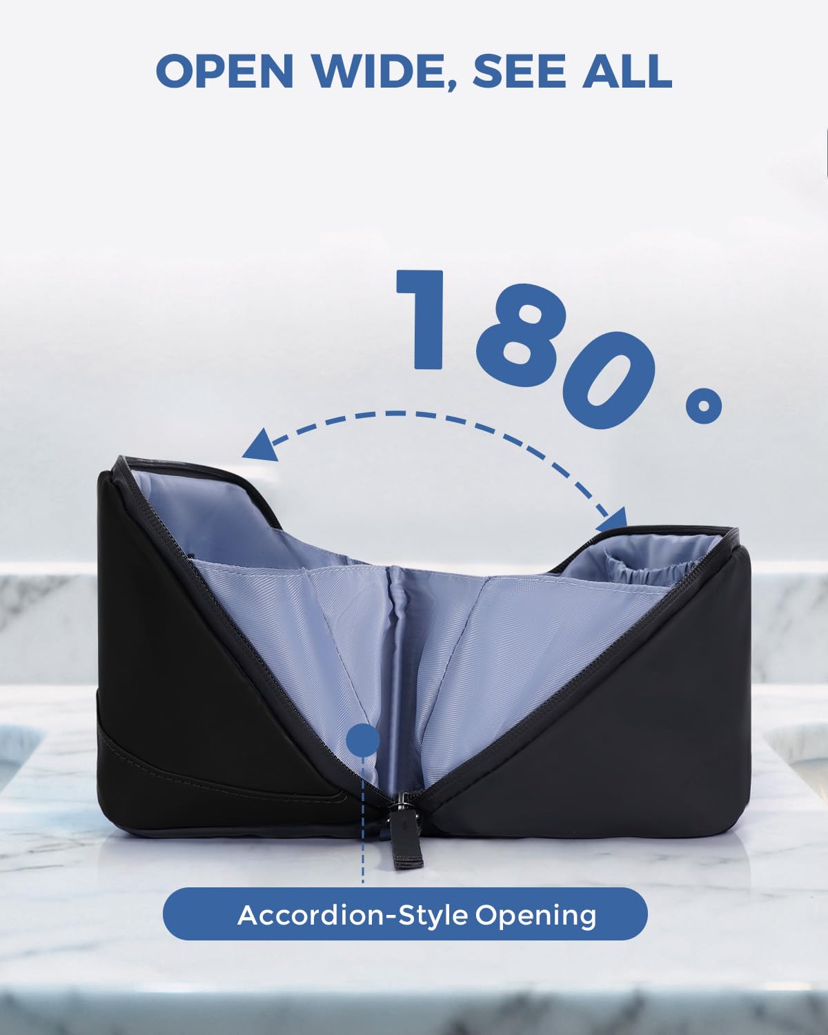 WANDF Toiletry Bag side pockets provide quick access to essentials while traveling