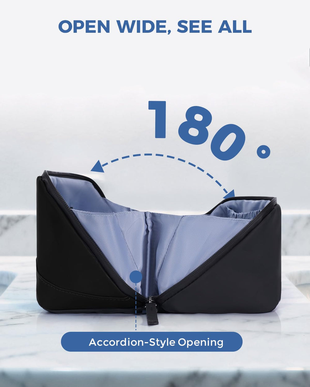 WANDF Toiletry Bag side pockets provide quick access to essentials while traveling