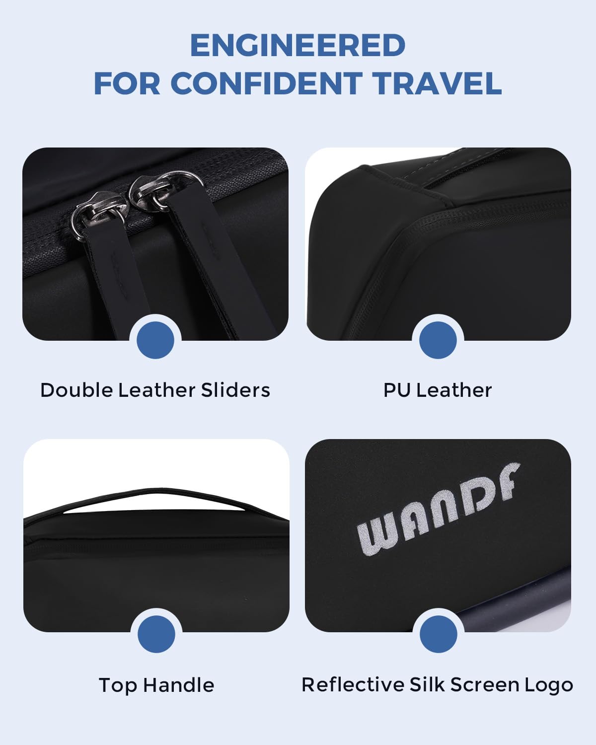 WANDF Toiletry Bag travel-ready compact design for weekends away