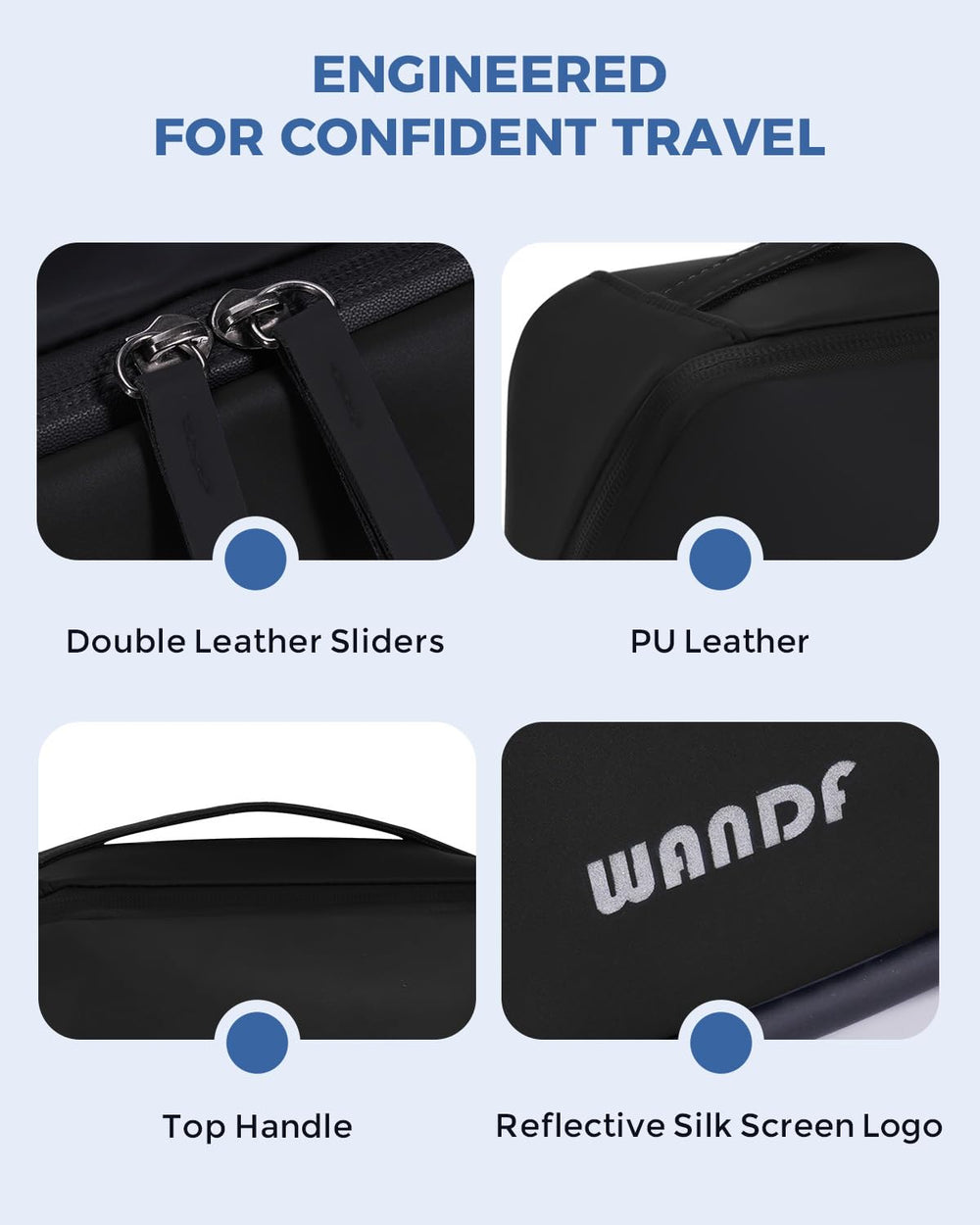 WANDF Toiletry Bag travel-ready compact design for weekends away