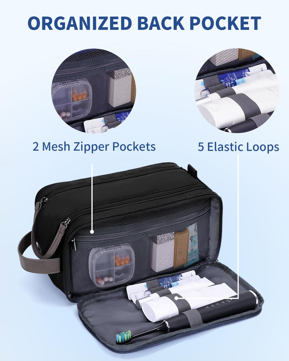 WANDF toiletry bag water-resistant canvas for travel anywhere.