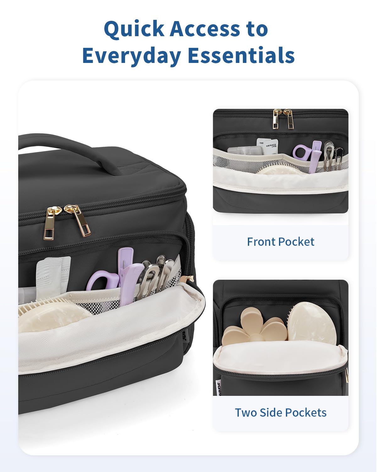 WANDF bag front pocket with mesh sleeves for small items
