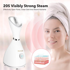 Wanlab nano face steamer delivers full steam in seconds for skincare.