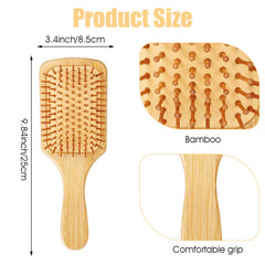 Wanmu bamboo brush with ball-tipped bristles delivering gentle scalp massage.