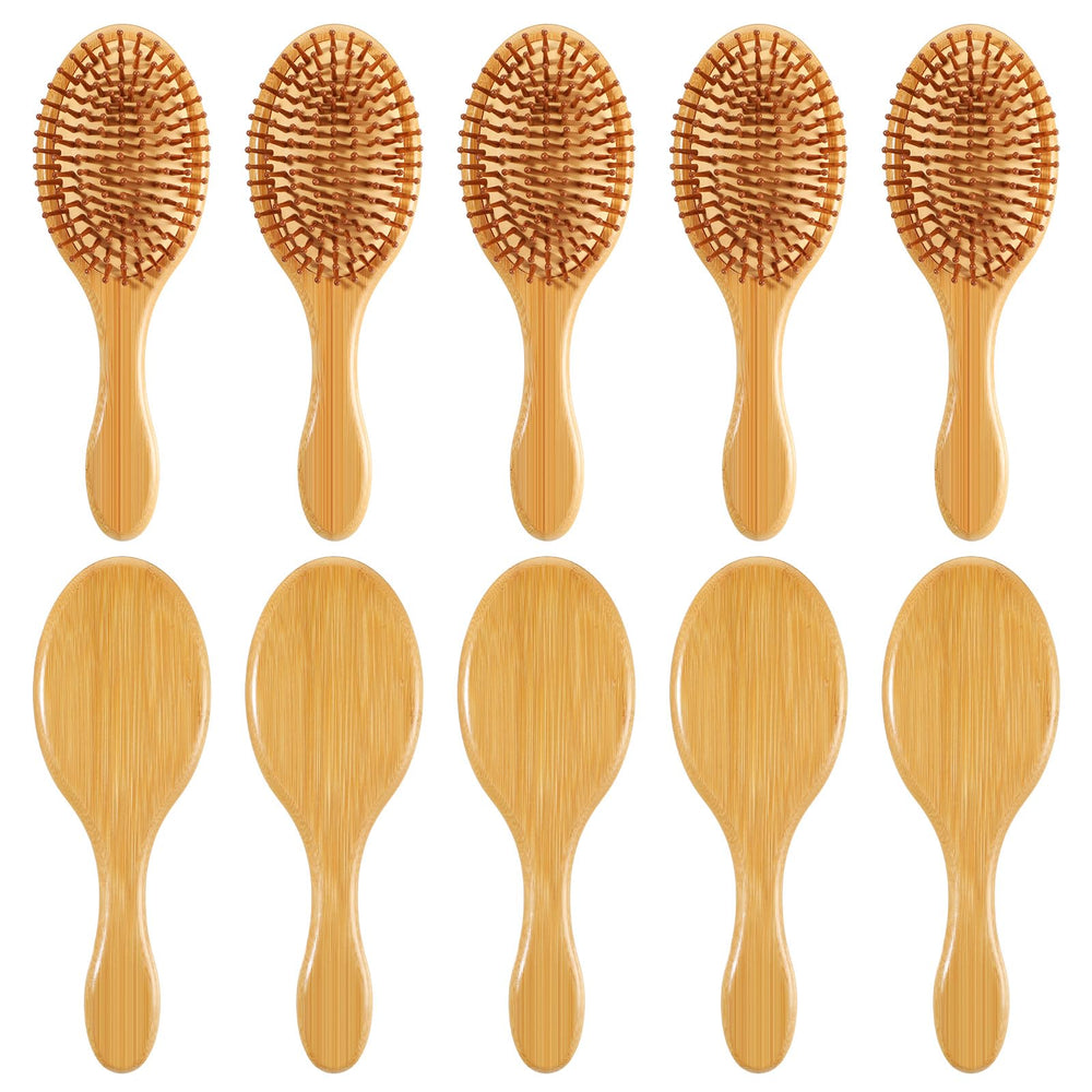 Wanmu bamboo hair brush ball-tipped-bristles provide gentle scalp massage.