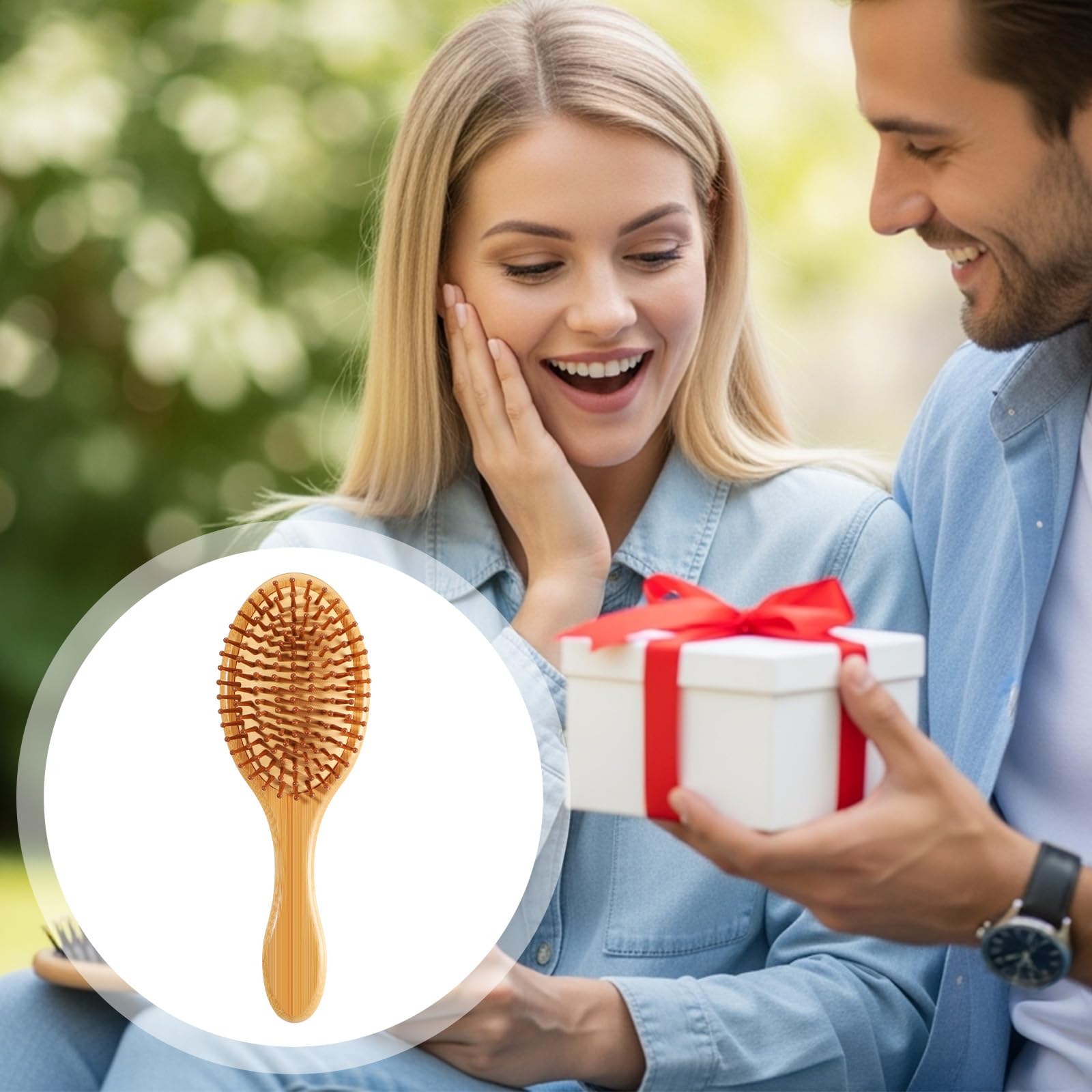 Wanmu bamboo hair brush gift-ready packaging suits thoughtful gift-giving.