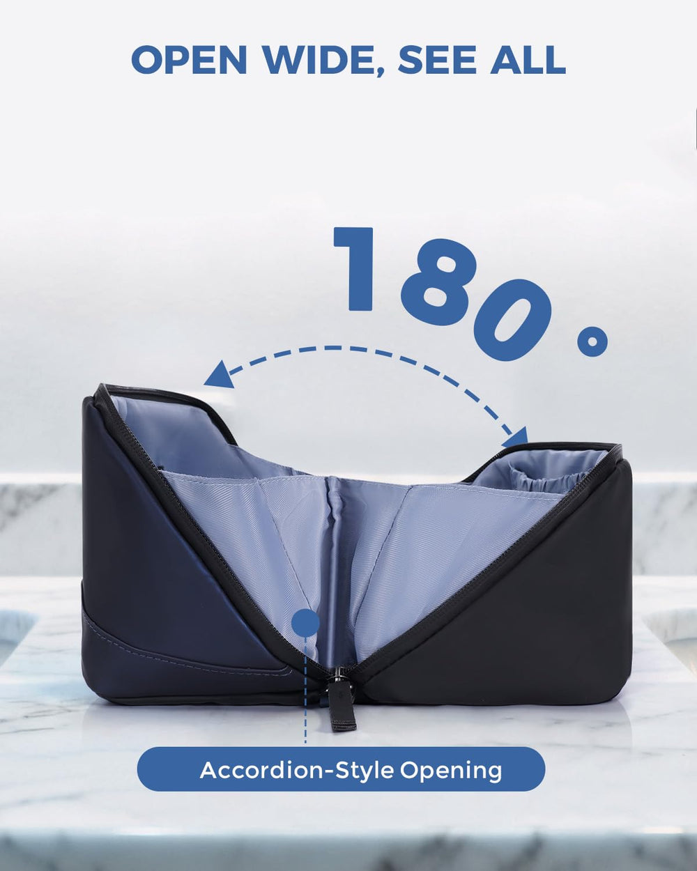 WANDF navy bag six mesh pockets and two side pockets organize small items