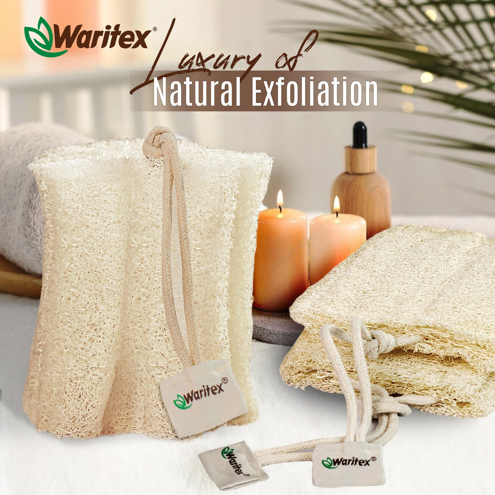 Waritex loofah hanging to dry demonstrates easy care and storage