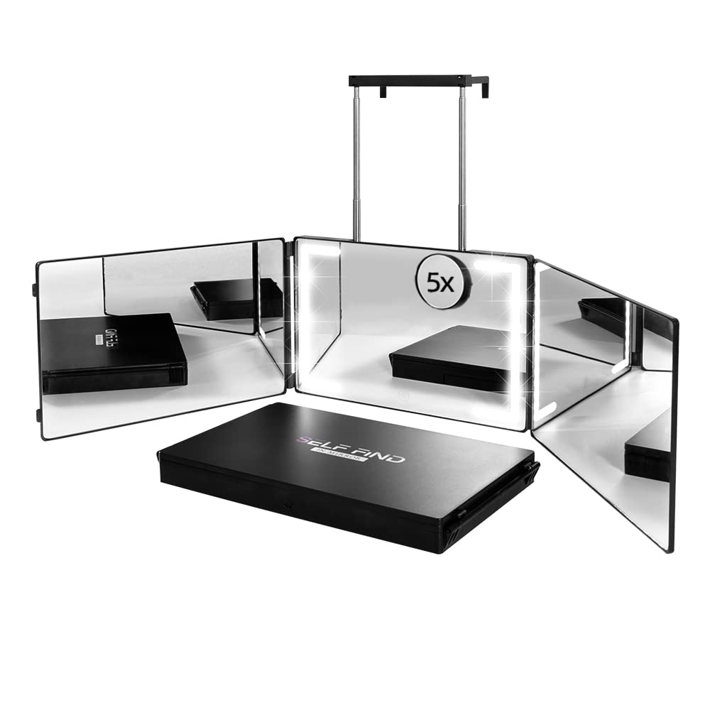 Warive self-find-3-way-mirror ring light enables precise at-home haircuts.
